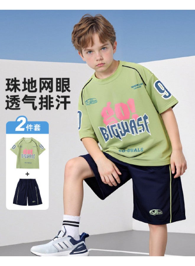 Bumblebee Boys' Summer Outfit 2025 New Collection Trendy Kids' Short-sleeve Sportswear Set For Stylish Boys - Image 1