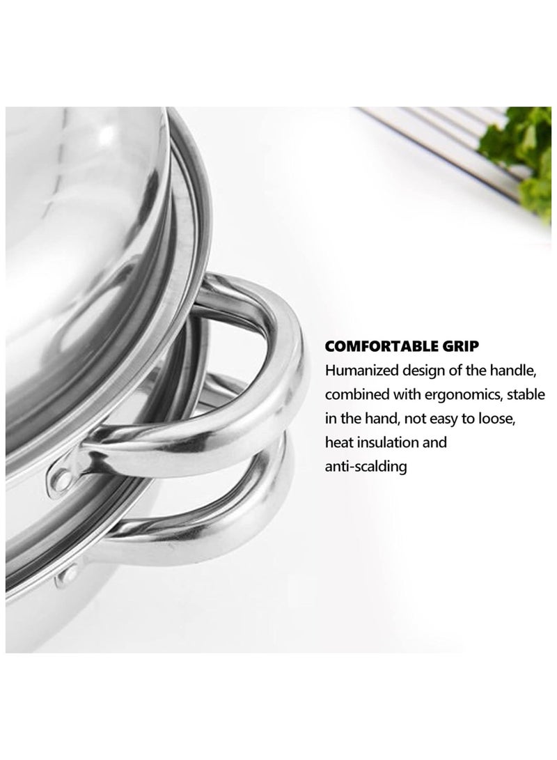 Hihonor Stainless Steel Steamer Cookware, Steamer for Cooking, Stack and Steamer Pot with Lid, Food Steamer, Steamer Saucepot Double Boiler Soup Steaming Pot, Dim Sum Steamer, Veggie Steamer - Image 4