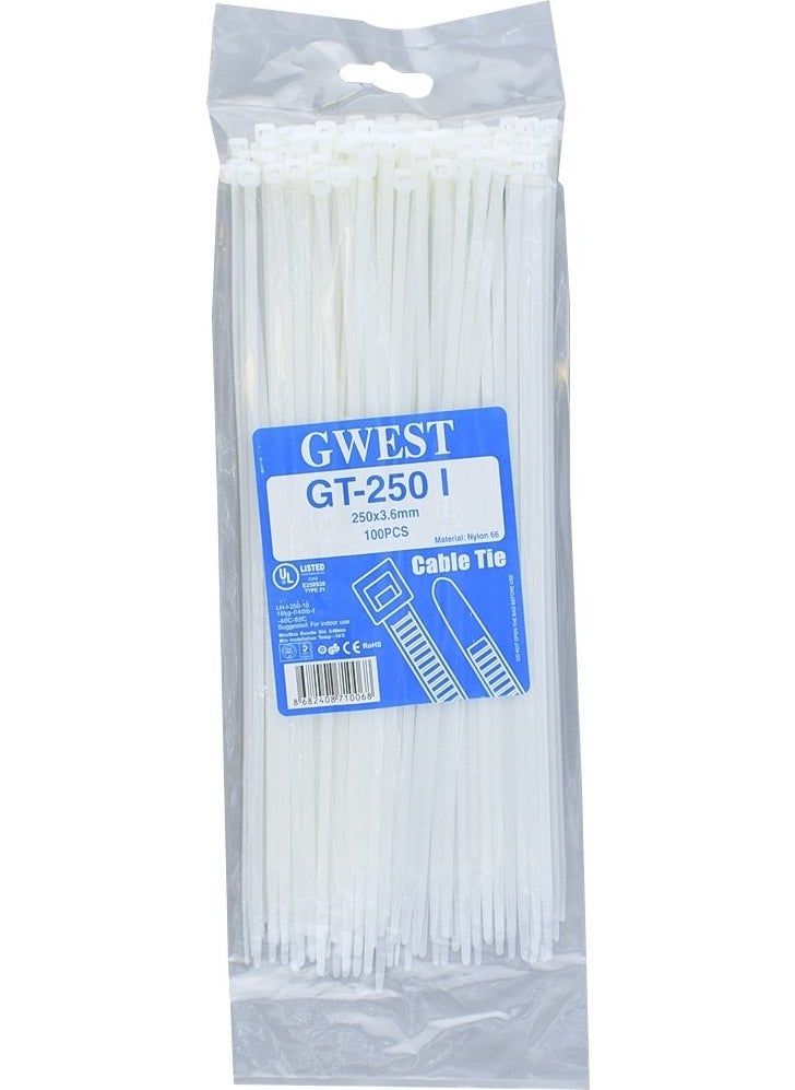 GWEST Gt 250I 250 x 3.6 mm White Cable Tie  - Image 1