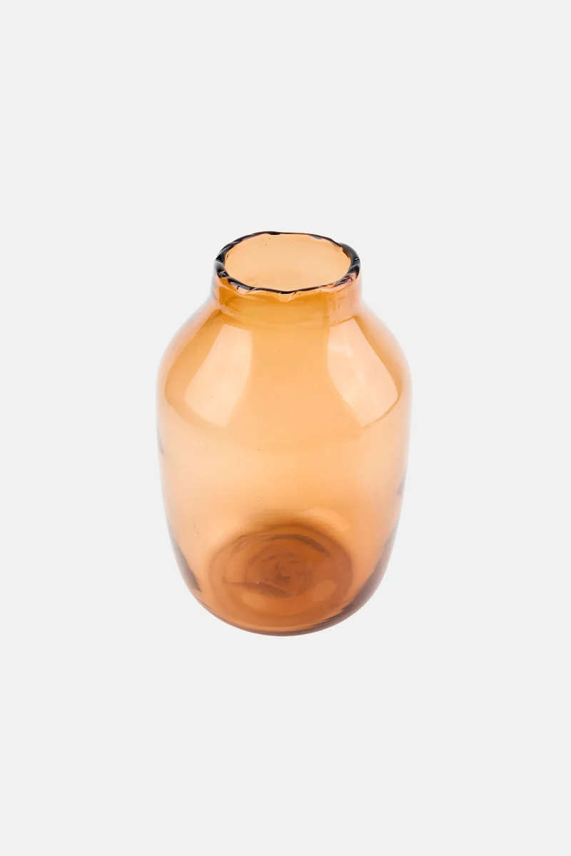 Muy Mucho Glass Vase, Brown