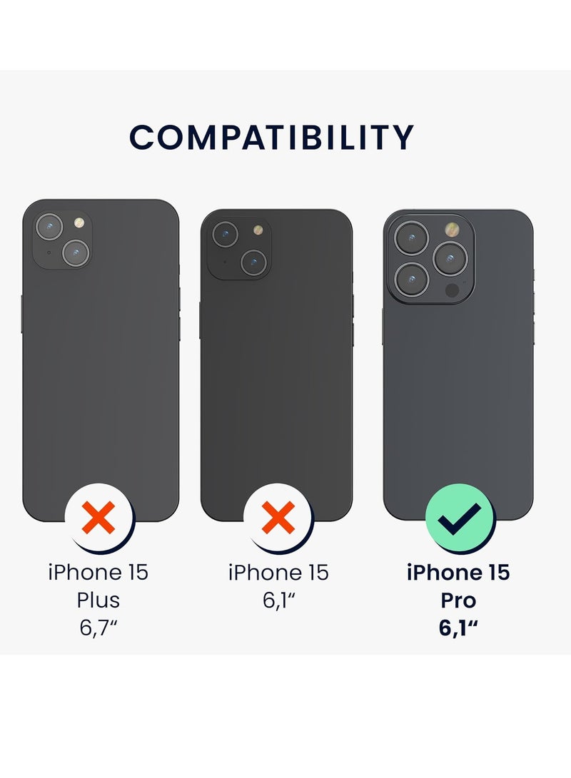 ELTRAZONE 5-in-1 Clear Case Set for iPhone 15 Pro – Transparent Design with Screen & Camera Protectors Included - Image 2