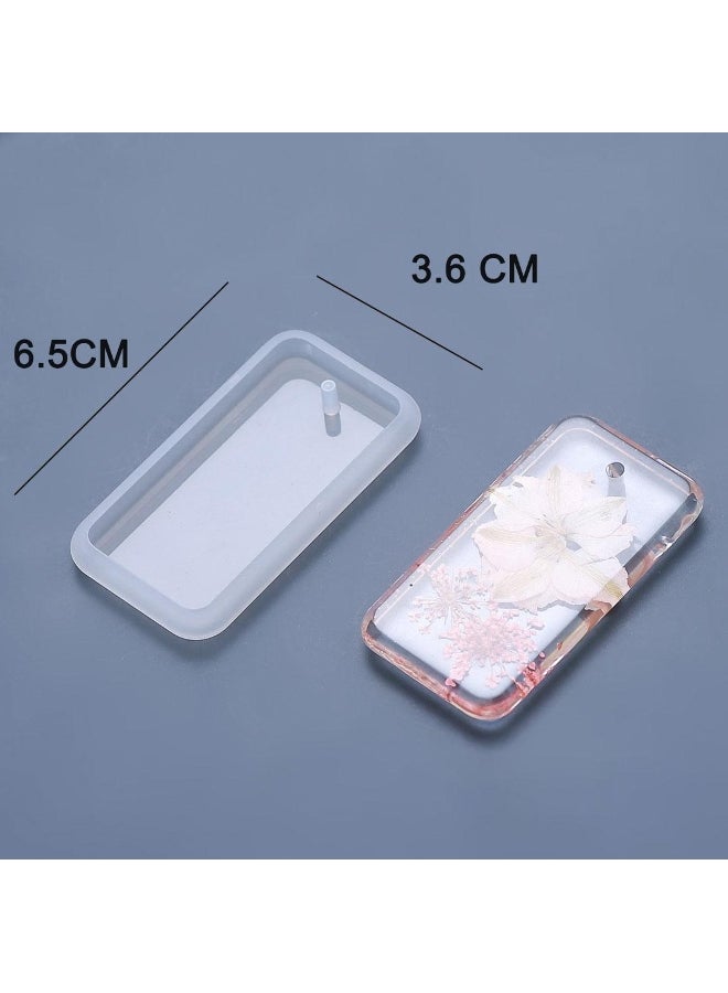 6pcs DIY Keychain Pendant Silicone Mold Set Crystal Epoxy Resin Mold Round Rectangle Pendants Jewelry Making Casting Mould - Image 4