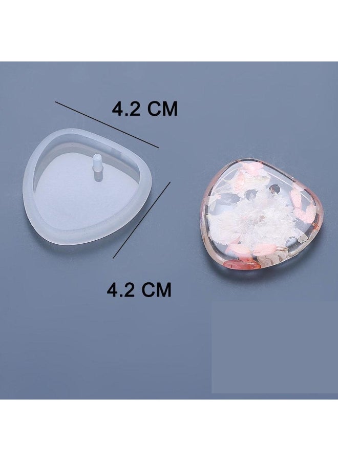 6pcs DIY Keychain Pendant Silicone Mold Set Crystal Epoxy Resin Mold Round Rectangle Pendants Jewelry Making Casting Mould - Image 5