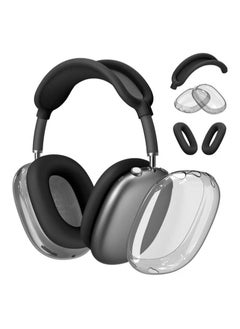 XiuWoo Silicone Cases Suitable Case Cover for AirPods Max Headphones, Anti Scratch, Sweat Proof, 3 in 1 Ear Pad Covers, Ear Cups Cover, Headband Cover, black  - Image 1