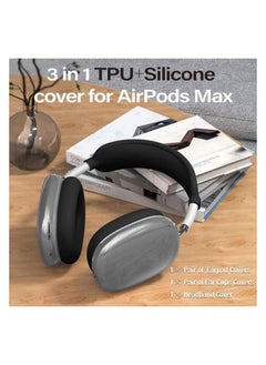 XiuWoo Silicone Cases Suitable Case Cover for AirPods Max Headphones, Anti Scratch, Sweat Proof, 3 in 1 Ear Pad Covers, Ear Cups Cover, Headband Cover, black  - Image 5