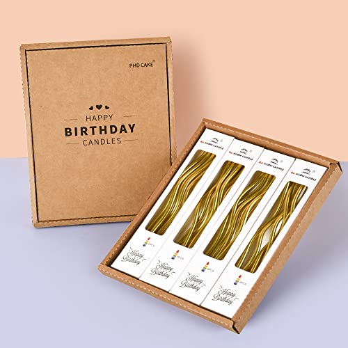 PHD CAKE 24-Count Gold Spiral Long Thin Metallic Birthday Candles, Cake Candles, Birthday Parties, Wedding Decorations, Party Candles - Image 3