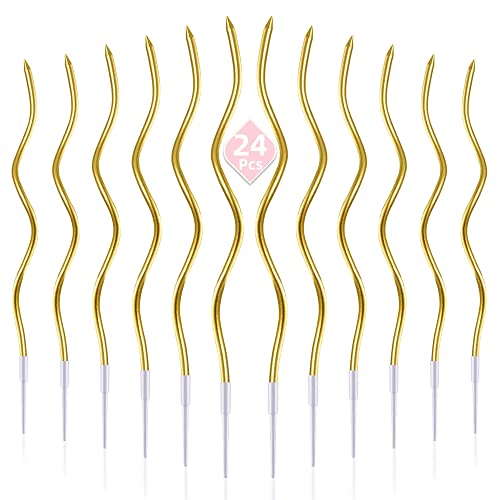 PHD CAKE 24-Count Gold Spiral Long Thin Metallic Birthday Candles, Cake Candles, Birthday Parties, Wedding Decorations, Party Candles - Image 4