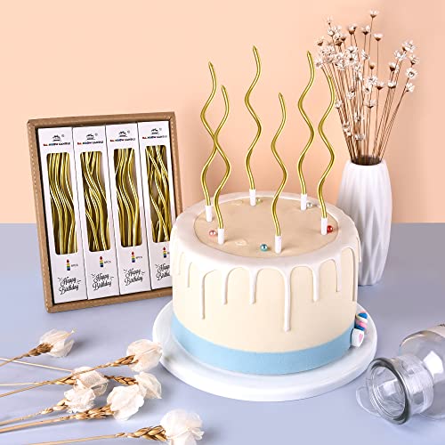 PHD CAKE 24-Count Gold Spiral Long Thin Metallic Birthday Candles, Cake Candles, Birthday Parties, Wedding Decorations, Party Candles - Image 2