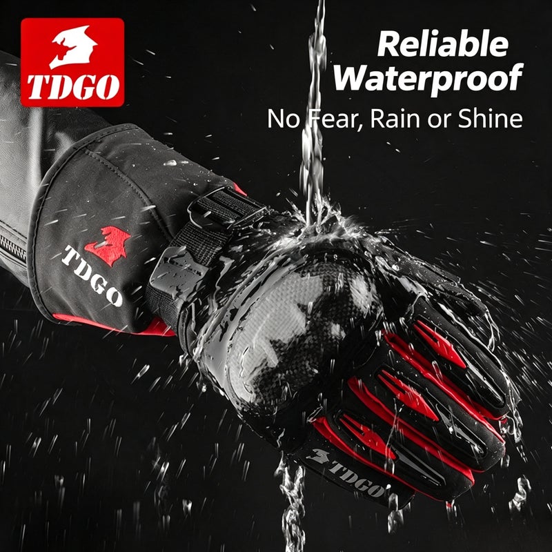 TDGO Men's Motorcycle Winter Waterproof Gloves - Image 4