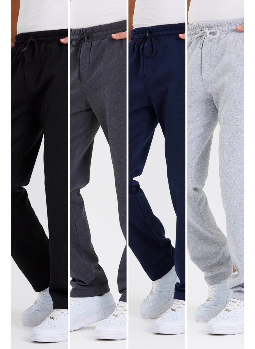 Black-Anthracite-Navy Blue-Grey Back Pocket Label Detailed Straight Leg Men's Cotton 4-Piece Sweatpants - pzsku/ZA8CE290431630BE9084CZ/45/_/1741264778/7dd2c928-a948-41e5-890d-3be94d433b86