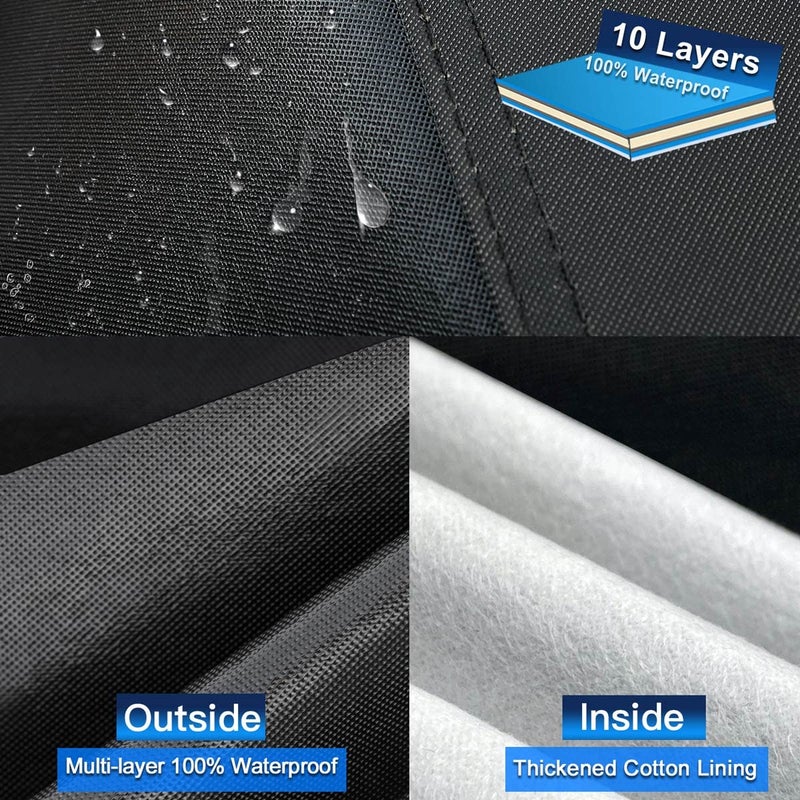 Holthly 10 Layers Truck Cover Waterproof All Weather. Pickup Truck Cover Rain UV Protection. Length: Up to 210 inches, Universal Fit Most Regular Cab Short Box Ford F100 Chevy C10 S10 Ram 150 250. - Image 2