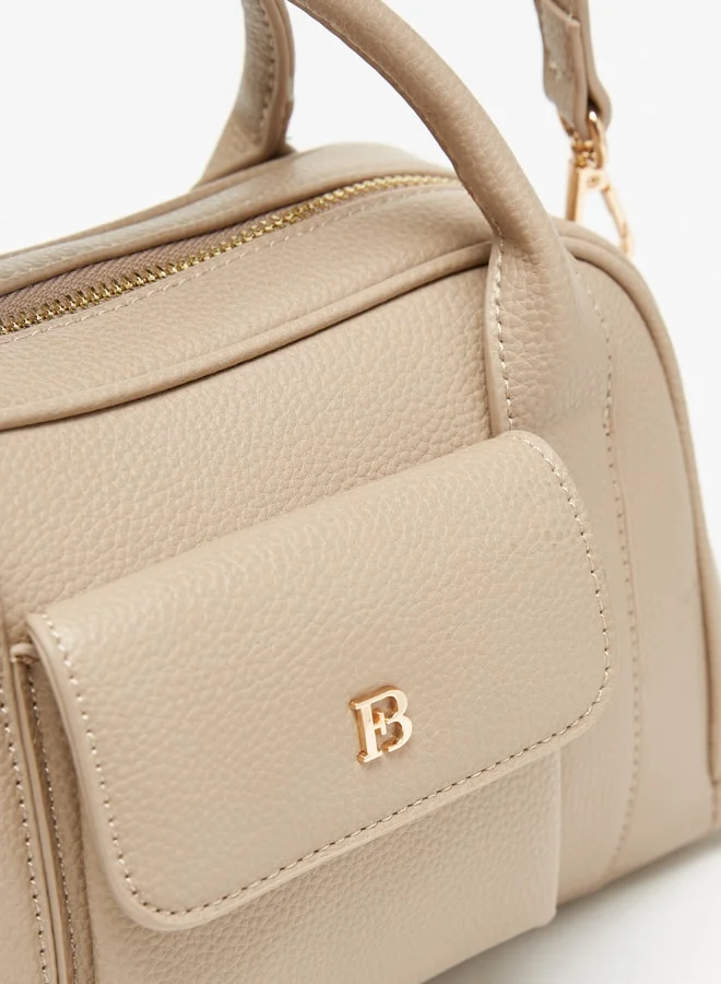 Flora Bella By Shoexpress Women's Textured Dome Bag With Top Handles And Detachable Strap