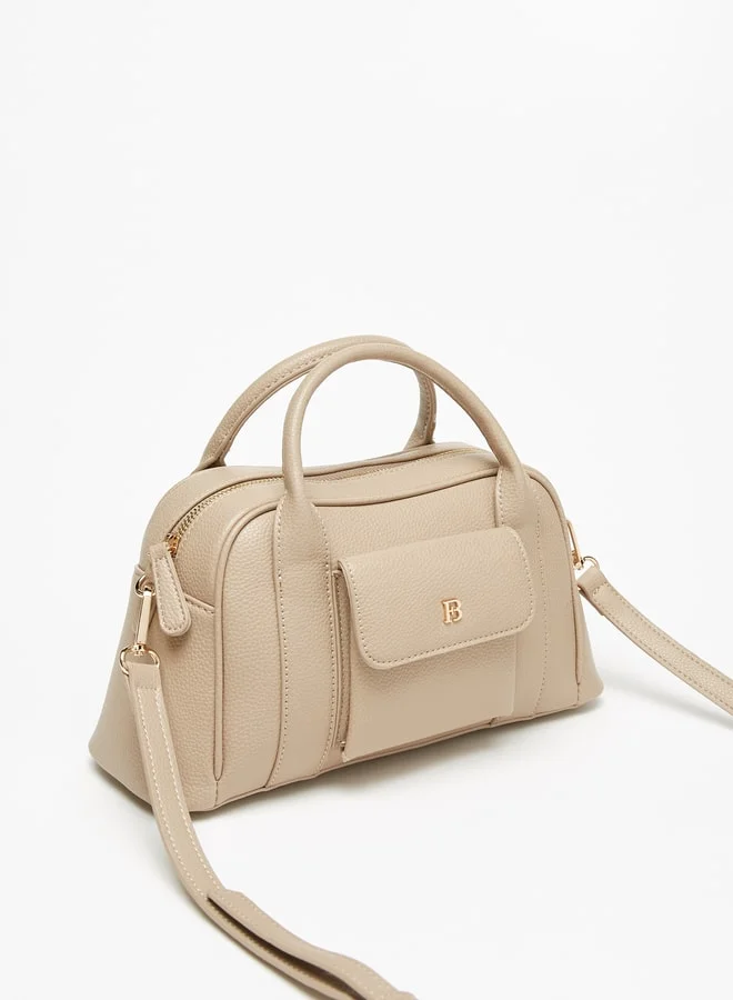 Flora Bella By Shoexpress Women's Textured Dome Bag With Top Handles And Detachable Strap