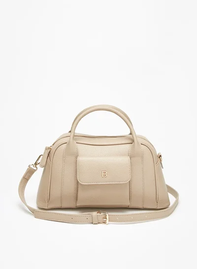 Flora Bella By Shoexpress Women's Textured Dome Bag With Top Handles And Detachable Strap