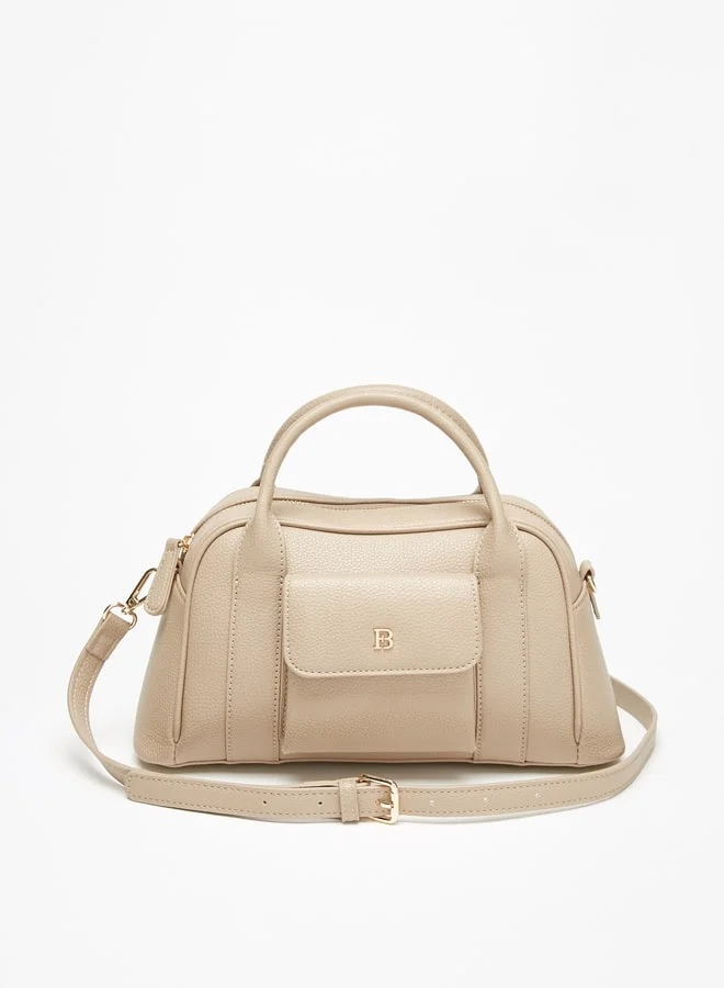 Flora Bella By Shoexpress Women's Textured Dome Bag With Top Handles And Detachable Strap