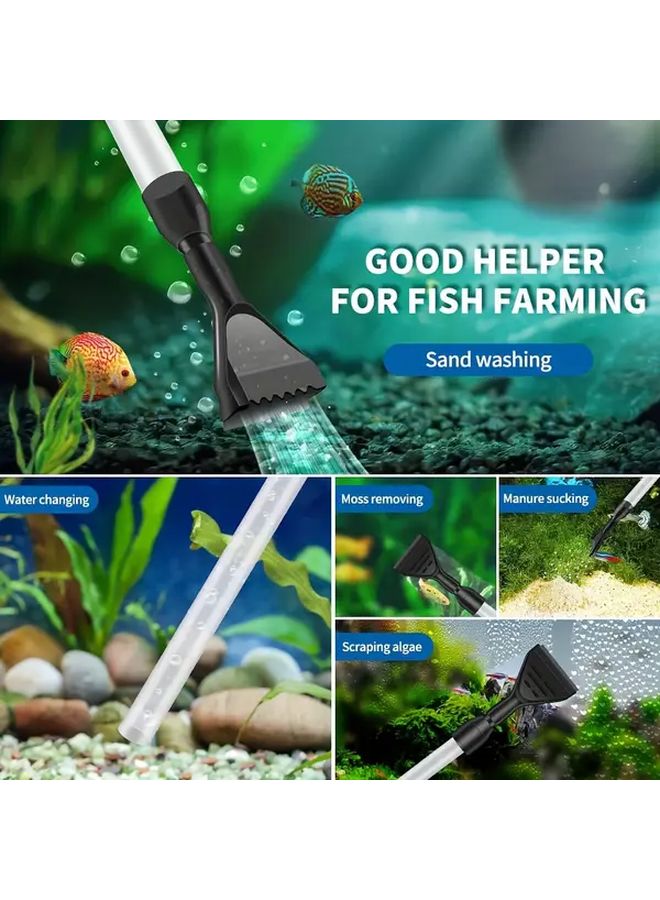 مجموعة تنظيف حصى أحواض السماء وشطف المياه شبه الأوتوماتيكية الهوائية - Image 2