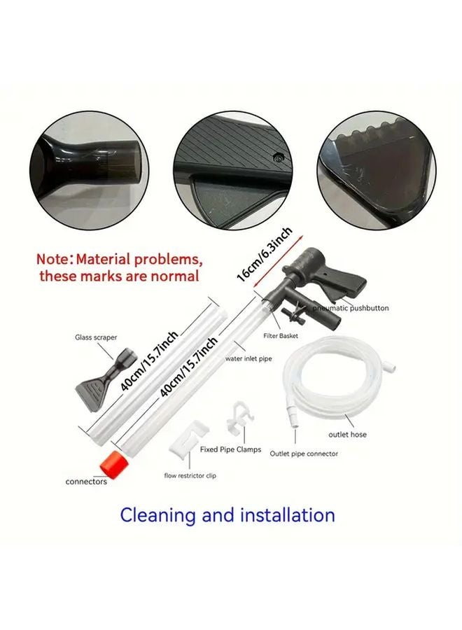 مجموعة تنظيف حصى أحواض السماء وشطف المياه شبه الأوتوماتيكية الهوائية - Image 1