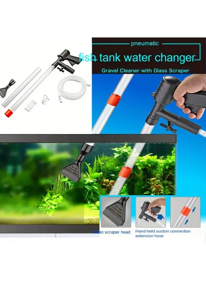 مجموعة تنظيف حصى أحواض السماء وشطف المياه شبه الأوتوماتيكية الهوائية - Image 3