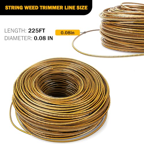 CHAR YONG String Weed Trimmer Line Replacement for DEWALT DWO1DT802 DCST922P1 DCST925 DCST925B DCST972 DCST972B DCST925M1 DCST920B DCST970B 0.080-Inch, (225-Feet),Black Gold - Image 2