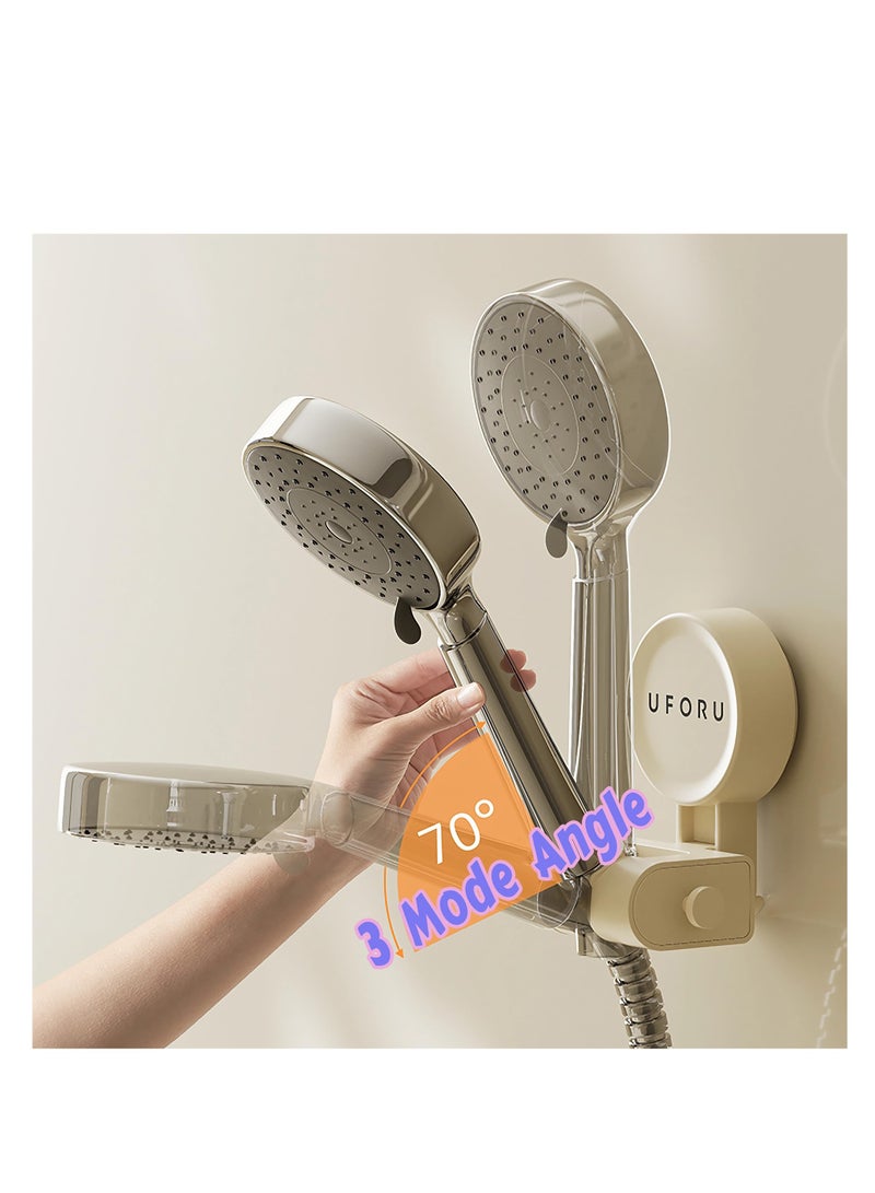 SYOSI حامل رأس الدش بالشفط الهوائي، أداة مفيدة، قابلة للتعديل والتنقل، منزلية. جهاز منزلي، حمام، أداة. مجموعة مستلزمات منزلية، مصنوعة من مواد ABS، لا حاجة للحفر. - Image 2