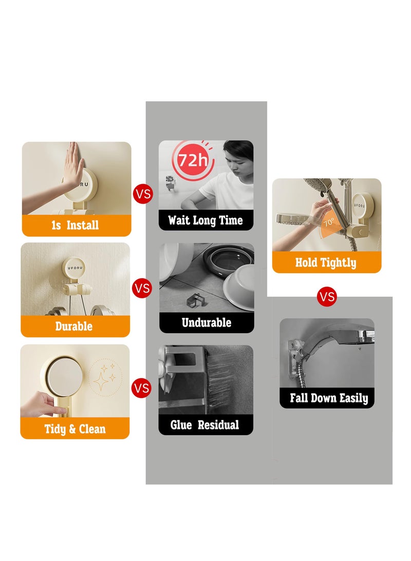 SYOSI حامل رأس الدش بالشفط الهوائي، أداة مفيدة، قابلة للتعديل والتنقل، منزلية. جهاز منزلي، حمام، أداة. مجموعة مستلزمات منزلية، مصنوعة من مواد ABS، لا حاجة للحفر. - Image 5