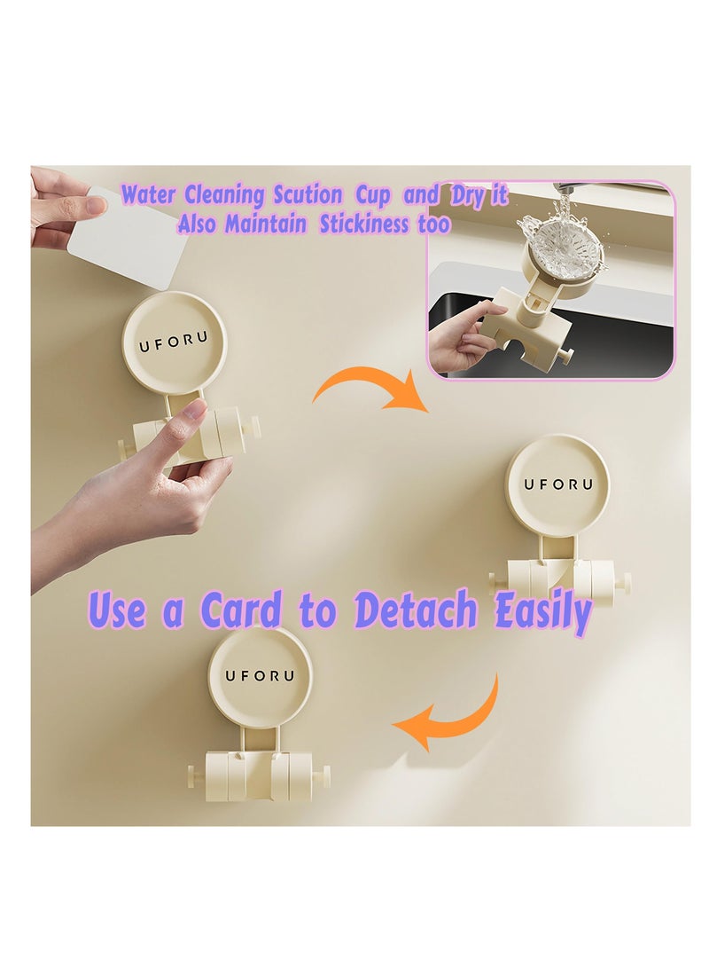 SYOSI حامل رأس الدش بالشفط الهوائي، أداة مفيدة، قابلة للتعديل والتنقل، منزلية. جهاز منزلي، حمام، أداة. مجموعة مستلزمات منزلية، مصنوعة من مواد ABS، لا حاجة للحفر. - Image 4