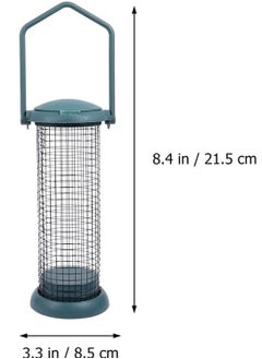 KASTWAVE Outdoor Bird Feeder, Wild Bird Feeder, Hanging Bird Seed Feeder, Wildlife Food Holder Cage Feeding Container with Hanger for Outdoor Watching Garden Patio Hanging Ornament, Green  - Image 4