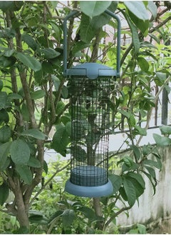 KASTWAVE Outdoor Bird Feeder, Wild Bird Feeder, Hanging Bird Seed Feeder, Wildlife Food Holder Cage Feeding Container with Hanger for Outdoor Watching Garden Patio Hanging Ornament, Green  - Image 2