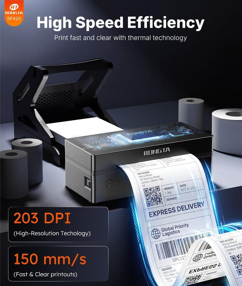 Bluetooth Shipping Label Printer, Wireless 4x6 Thermal Label Printer for Shipping Packages, Support Phones, Compatible with Windows macOS Android iOS for Small Business - Image 5