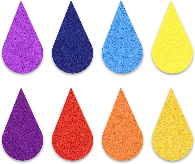YPSelected 8 Assorted Multi Colours Waterdrop Shaped Craft Rubber Stamps Petal Ink Pads for Paper Wood Fabric (Set 1026) - Image 3