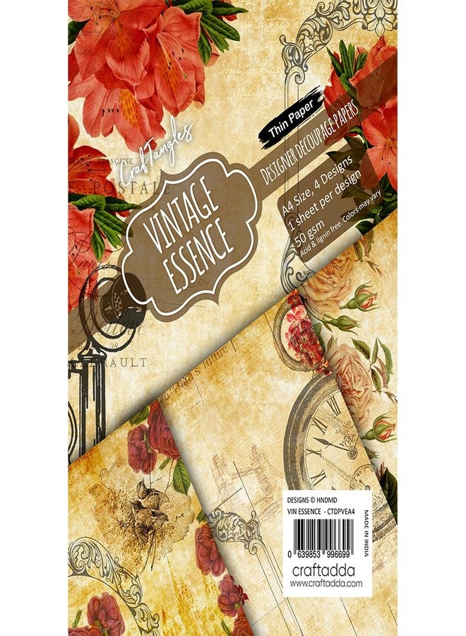 CrafTangles Decoupage Paper Pack - Vintage Essence (A4) - 4 sheets - Image 3