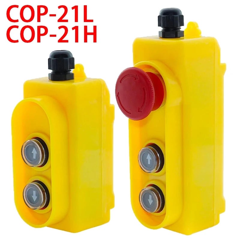 COP 21L صندوق زر رفع مقاوم للمطر مفتاح توقف طوارئ 2 2KW رافعة كهربائية 250V - Image 5