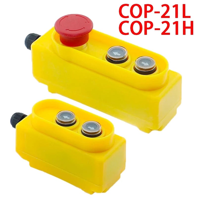 COP 21L صندوق زر رفع مقاوم للمطر مفتاح توقف طوارئ 2 2KW رافعة كهربائية 250V - Image 3