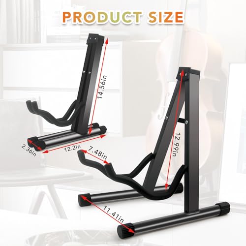 GeeWin Cello StandAFrame Folding Violin Support StandCello Holder for 1844 Cellos Guitar StandGuitars for Acoustic Electric GuitarBassGuitar Holder StandBlack - Image 3