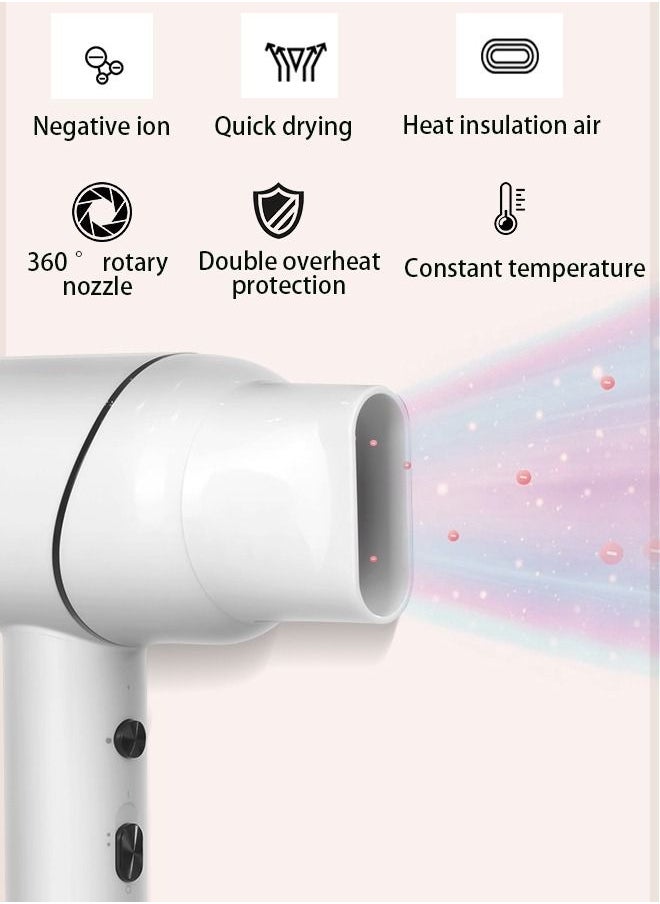 Hair-friendly Constant Temperature Low-noise Hair Dryer White