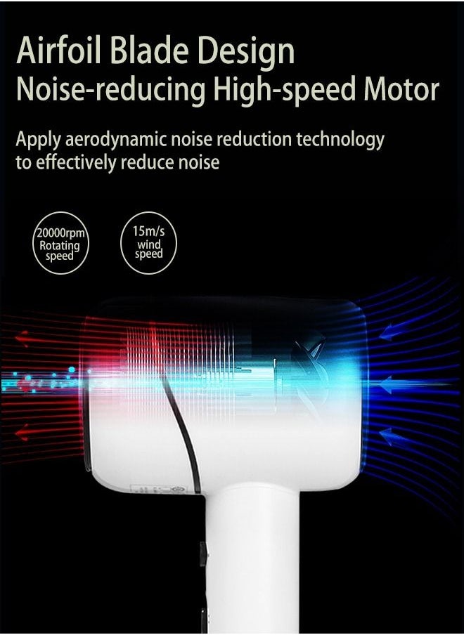 Hair-friendly Constant Temperature Low-noise Hair Dryer White