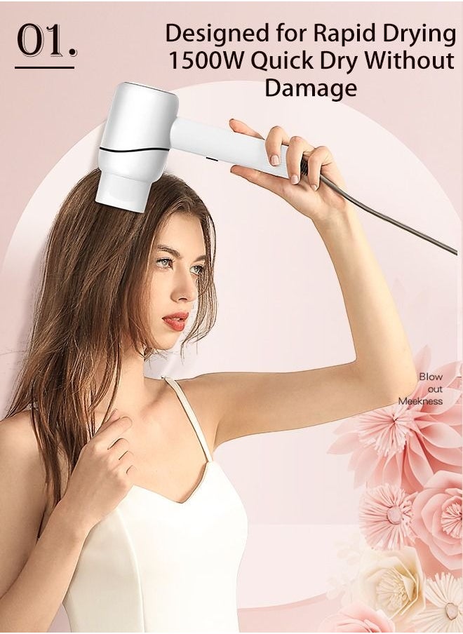 Hair-friendly Constant Temperature Low-noise Hair Dryer White