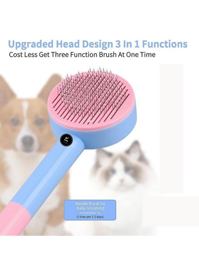 بت فرشاة أوج سليكر للكلاب والجراء والقطط والأرانب، مشط العناية بالحيوانات الأليفة مع زر ضغط، فرشاة إزالة شعر الحيوانات الأليفة، أداة تدليك الحيوانات الأليفة - Image 5