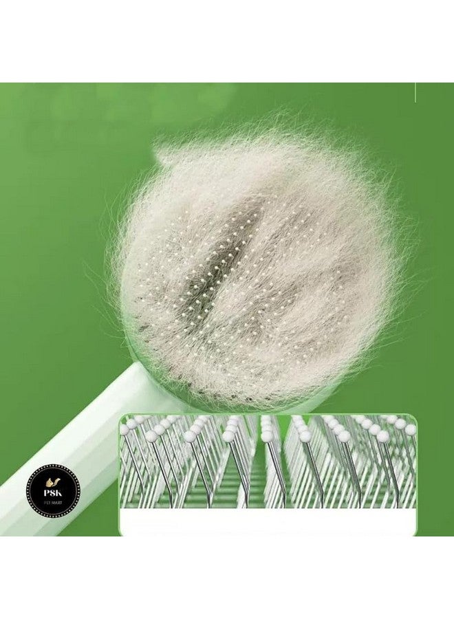 بت فرشاة أوج سليكر للكلاب والجراء والقطط والأرانب، مشط العناية بالحيوانات الأليفة مع زر ضغط، فرشاة إزالة شعر الحيوانات الأليفة، أداة تدليك الحيوانات الأليفة - Image 2