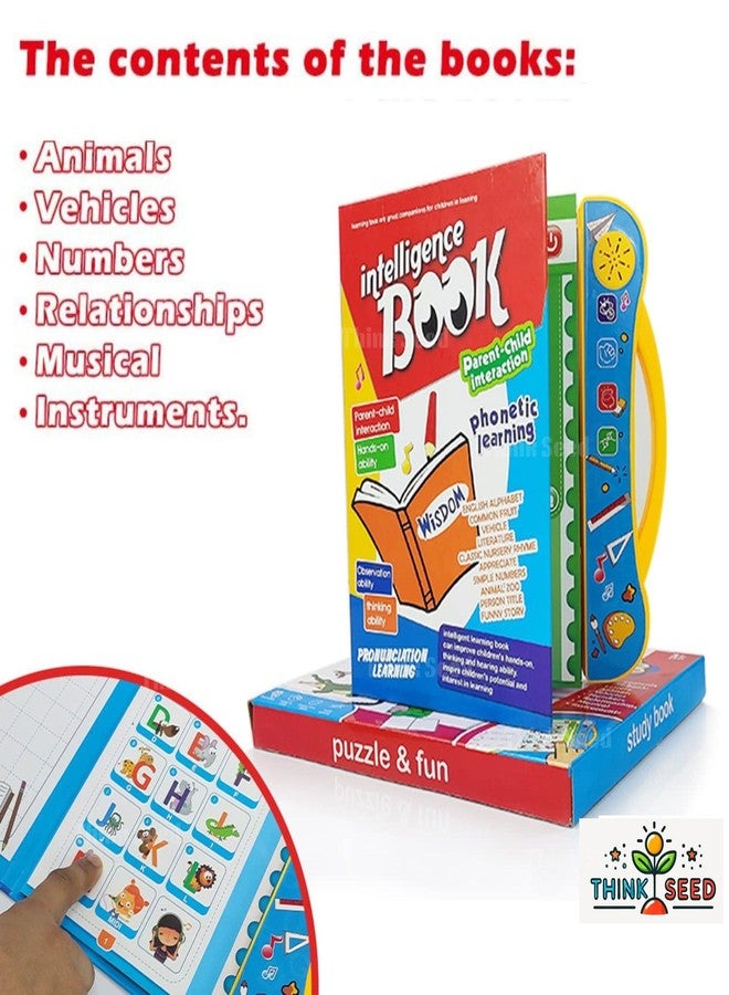 Think Seed | Smart Study Intelligence Book for Kids | Fun Musical Learning Toy with ABCs, Numbers, Shapes & Sounds | Creative Educational Gift for Ages 2 3 4 5 6 7 8 - Image 2