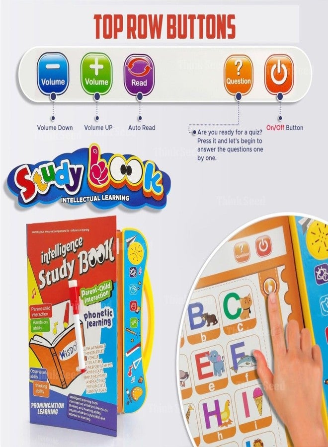 Think Seed | Smart Study Intelligence Book for Kids | Fun Musical Learning Toy with ABCs, Numbers, Shapes & Sounds | Creative Educational Gift for Ages 2 3 4 5 6 7 8 - Image 3