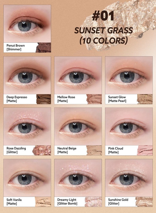 Peach C Seasonal Blending Eyeshadow Palette - 01 Sunset Grass by Peach C for Women - 0.28 oz Eye Shadow - Image 4