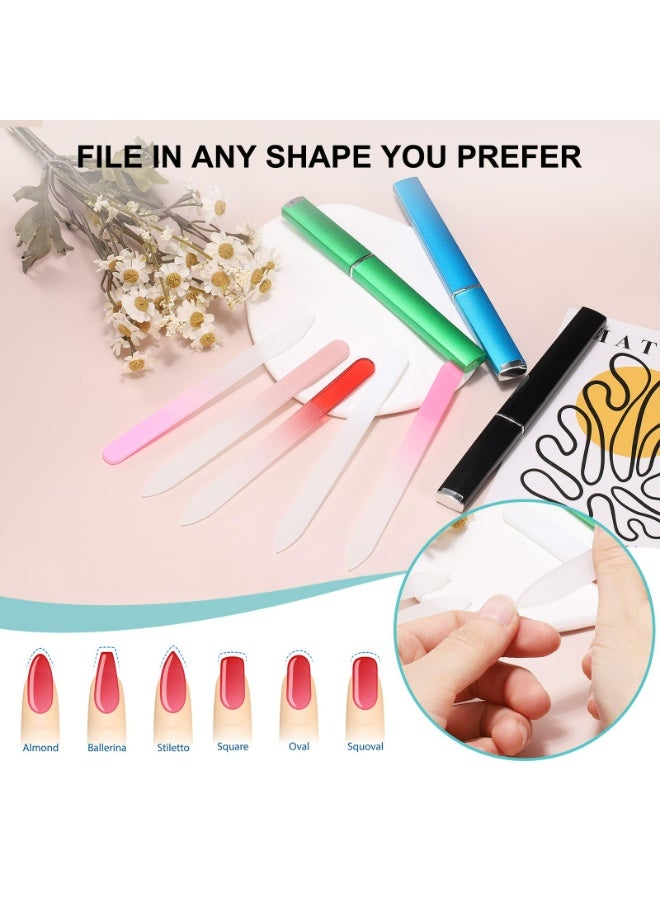 LUMYA Glass Nail File Kit with Case, Double-sided Crystal Fingernail File for Natural Nails, Shine Buffer Manicure Tool, Reusable Washable Nail Polishing File (Light Pink) - Image 4