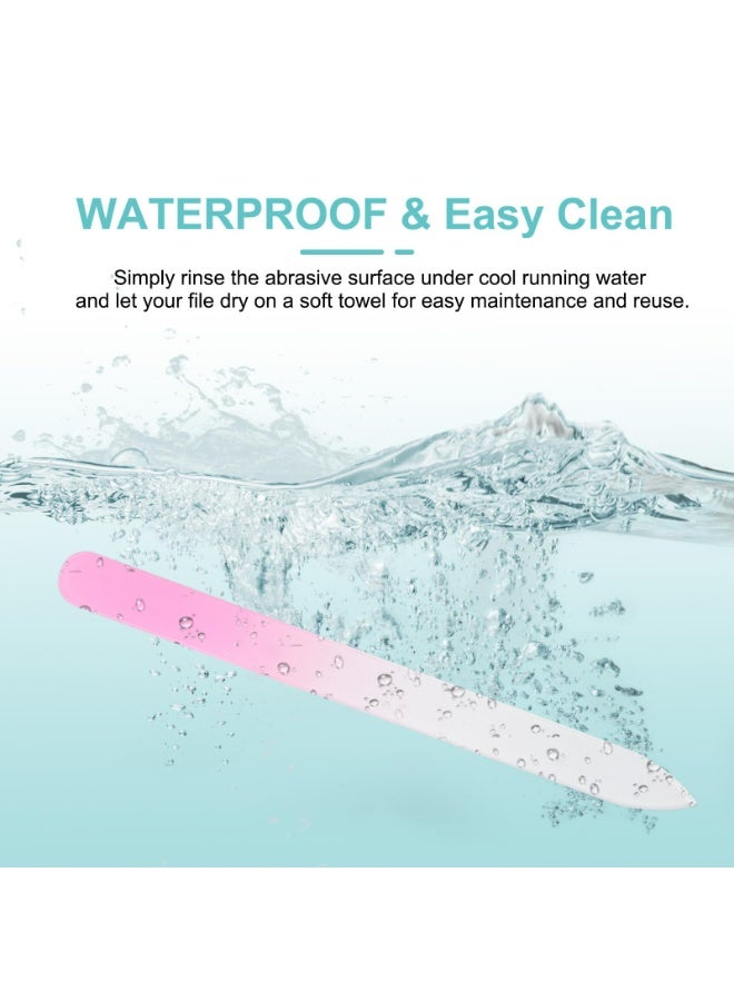 LUMYA Glass Nail File Kit with Case, Double-sided Crystal Fingernail File for Natural Nails, Shine Buffer Manicure Tool, Reusable Washable Nail Polishing File (Light Pink) - Image 5