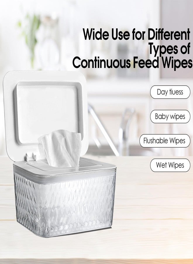HSWT 2 Pack Baby Wipes Dispenser Wipe Holder - Larger Capacity Wet Wipe Dispenser Box Wipes Container for Bathroom Keep Wipes Moist and Fresh - Image 4