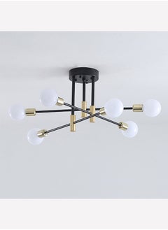 YZMA GLOBAL Modern Industrial Pendant Lamp Magic Bean Iron Ceiling Light Black+Gold, 6 Heads, Without Bulb  - Image 4