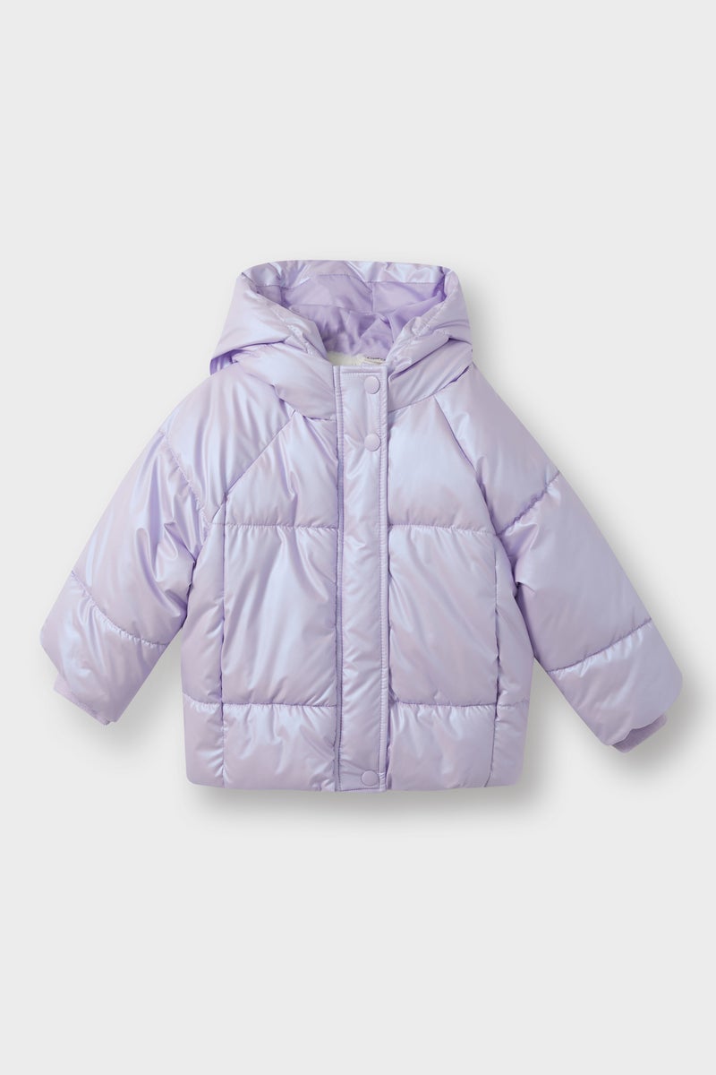 DeFacto Purple BabyGirl Baby Girl Hooded Puffer Jacket Casual - Image 1