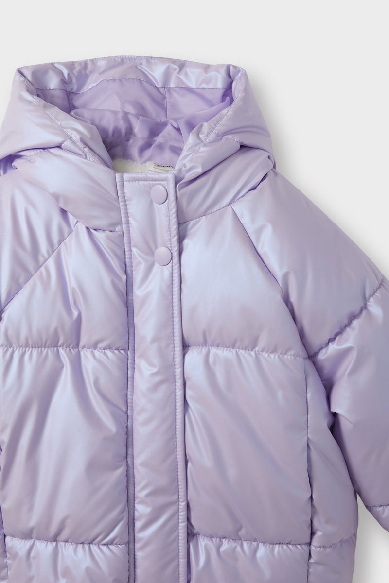 DeFacto Purple BabyGirl Baby Girl Hooded Puffer Jacket Casual - Image 2
