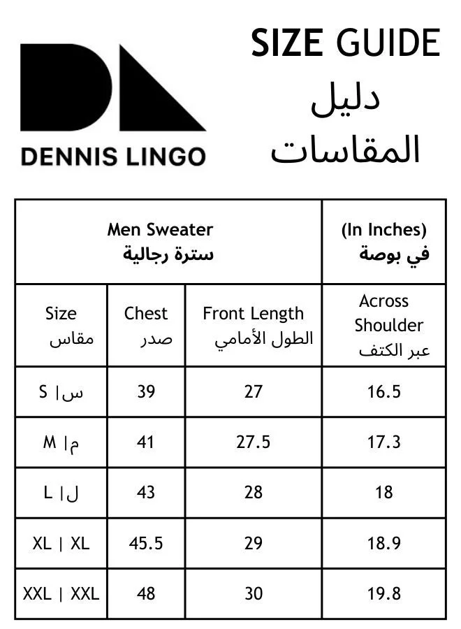 Dennis Lingo  Men's Off White 100% Acrylic Solid Regular Fit Sweater for Men | Best Price UAE