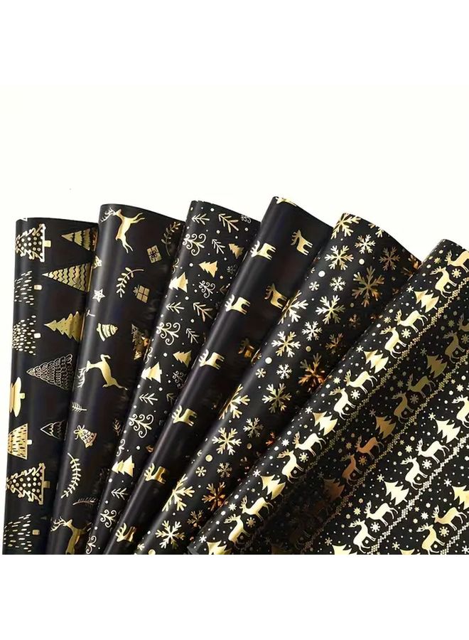 Christmas Gift Wrapping Paper 3 Rolls Winter Snowflake Reindeer Patterns Christmas Tree Style Three - Image 5